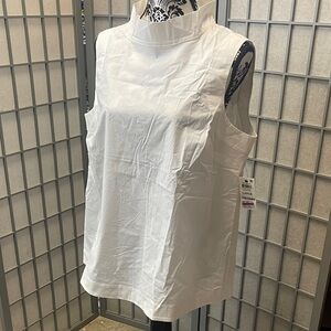 Alfani White Sleeveless Mock-Neck Camisole Top